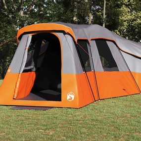 vidaXL Οικογενειακή Σκηνή Γκρι και πορτοκαλί 762 x 655 x 218 εκ