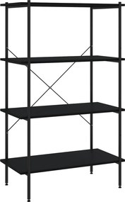 vidaXL Ραφιέρα 4 Επιπέδων Μαύρη 80 x 40 x 130 εκ.