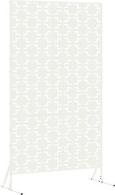 vidaXL Οθόνη Ιδιωτικότητας 100 x 50 x 180 εκ. Ατσάλι Λευκό