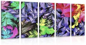 Εικόνα 5 μερών ρετρό πινελιές λουλουδιών - 100x50