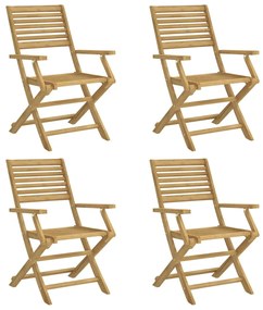 vidaXL Καρέκλες Κήπου Πτυσσόμενες 4 τεμ 54,5x61,5x86,5 εκ Μασίφ Ακακία