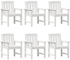 vidaXL Καρέκλα φαγητού κήπου 6 pcs Λευκό 65.5 x 55.5 x 88cm Πλαστικό