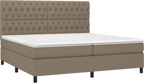 vidaXL Κρεβάτι Boxspring με Στρώμα Taupe 200x200 εκ. Υφασμάτινο