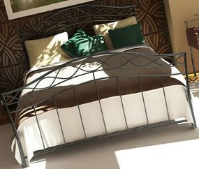 Κρεβάτι Dalida-150x200-Ασημί Σφυρίλατο-Με ποδαρικό