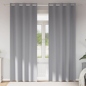 vidaXL Κουρτίνες 2 pcs Ανοιχτό γκρι 225 x 140 εκ. Πολυεστέρας