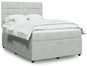 ΚΡΕΒΑΤΙ BOXSPRING ΜΕ ΣΤΡΩΜΑ ΑΝΟΙΧΤΟ ΓΚΡΙ 140X200 ΕΚ. ΒΕΛΟΥΔΙΝΟ 3292358