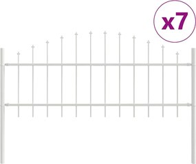 vidaXL Φράχτης Κήπου 7 pcs Λευκό 170 x 140 εκ