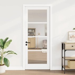 vidaXL Εσωτερική Πόρτα με Γυαλί Λευκό 83 x 211 εκ.