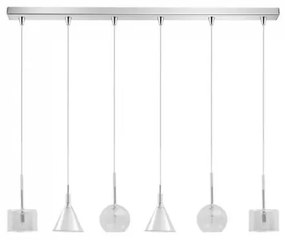 Κρεμαστό Φωτιστικό Ράγα 6xG9 Γυαλί Luma Lighting 114-01047-13BR-clear Διάφανο