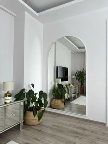 Stewehome Οβάλ Καθρέπτης Δαπέδου Μοντέρνου Σχεδιασμού λευκό 180x100 cm