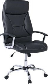 BF5700 Πολυθρόνα Διευθυντή Μέταλλο Χρώμιο, Pu Μαύρο   1τμχ