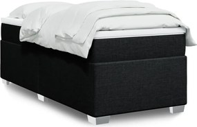 vidaXL Κρεβάτι Boxspring με Στρώμα Μαύρο 80 x 200 εκ. Υφασμάτινο