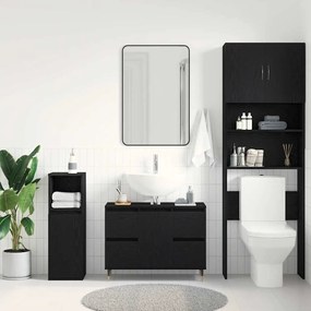vidaXL Ντουλάπα Νιπτήρα Μαύρη Οξυά 80 x 33 x 60 εκ Επεξεργασμένο ξύλο