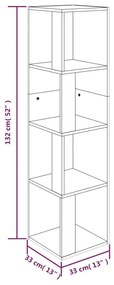 Γωνιακό Έπιπλο Γκρι Sonoma 33x33x132 εκ. από Επεξεργ. Ξύλο - Γκρι