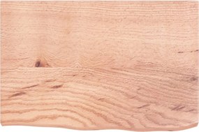 vidaXL Επιφ Τραπεζιού Αν Καφέ 60x40x(2-4)εκ. Επεξ. Μασίφ Ξύλο Δρυός