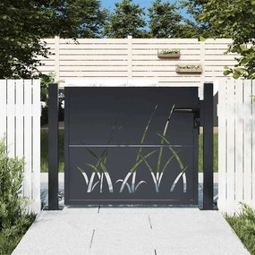 vidaXL Πόρτα Κήπου Ανθρακί 100x75 εκ. Σχέδιο Χαλυβδόφυλλου από Ατσάλι