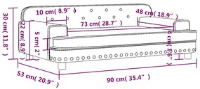 vidaXL Καναπές Παιδικός Κρεμ 90 x 53 x 30 εκ. από Βελούδο