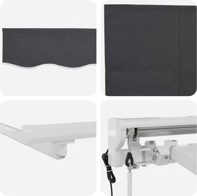 vidaXL Ηλεκτρικό Αναδιπλούμενο Σκίαστρο Ανθρακί 3,5 x 2,5 μ