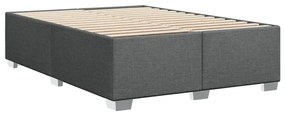 Κρεβάτι Boxspring με Στρώμα Σκούρο Γκρι 140x200 εκ Υφασμάτινο - Γκρι