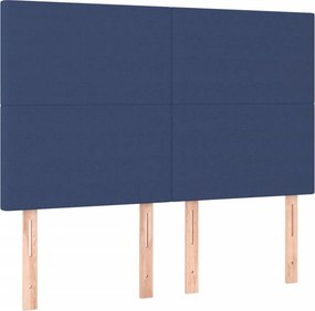 vidaXL Κρεβάτι Boxspring με Στρώμα Μπλε 140x200 εκ. Υφασμάτινο