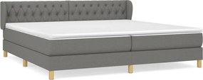 vidaXL Κρεβάτι Boxspring με Στρώμα Σκούρο Γκρι 200x200 εκ. Υφασμάτινο