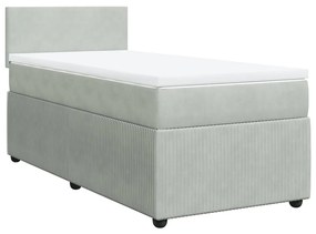 ΚΡΕΒΑΤΙ BOXSPRING ΜΕ ΣΤΡΩΜΑ ΑΝΟΙΧΤΟ ΓΚΡΙ 90X200 ΕΚ. ΒΕΛΟΥΔΙΝΟ 3287632