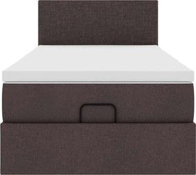 vidaXL Οθωμανικό κρεβάτι με στρώμα σκούρο καφέ 100x200cm ύφασμα