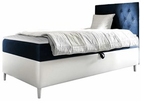 Κρεβάτι continental Baltimore 171, Μονόκλινο, Continental, Μπλε, 90x200, Οικολογικό δέρμα, Ταπισερί, Τάβλες για Κρεβάτι, 92x208x115cm, 65 kg