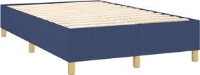 vidaXL Κρεβάτι Boxspring με Στρώμα Μπλε 120x200 εκ. Υφασμάτινο