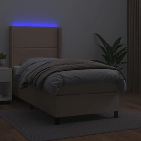 ΚΡΕΒΑΤΙ BOXSPRING ΣΤΡΩΜΑ&amp;LED ΚΑΠΟΥΤΣΙΝΟ 90X200 ΕΚ. ΣΥΝΘ. ΔΕΡΜΑ 3139306