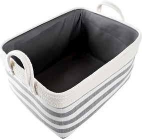 Σετ Καλαθιών DKD Home Decor Ρίγες 40 x 30 x 23 cm Γκρι