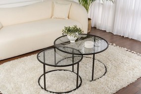 Σετ Τραπεζιών Σαλονιού Μαύρο CEVEGE 60x60x39