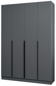 Ντουλάπα Τετράφυλλη Kale Plus 506MNR2491 180x52x210cm Anthracite-Black Four Door