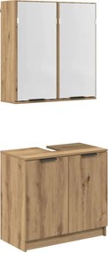 vidaXL Σετ Ντουλαπιών Μπάνιου 2 τεμ. Artisan Oak Επεξεργασμένο Ξύλο