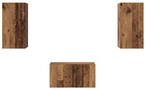 vidaXL Σετ επίπλου τηλεόρασης 3 pcs Παλαιό ξύλο 60 x 30 x 30 cm
