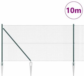 vidaXL Φράκτης με Στυλό Πράσινο 10 x 1 μ