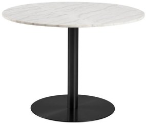 Τραπέζι Oakland 545, Λευκό μάρμαρο, Μαύρο, 75cm, 65 kg, Μάρμαρο, Μέταλλο | Epipla1.gr