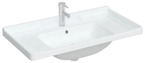 vidaXL Νιπτήρας Μπάνιου Ορθογώνιος Λευκός 91,5x48x23 εκ. Κεραμικός