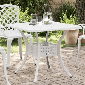 Τραπέζι Κήπου Λευκό 80 x 80 x 75 εκ. από Χυτό Αλουμίνιο