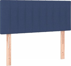 vidaXL Κρεβάτι Boxspring με Στρώμα Μπλε 120x190 εκ. Υφασμάτινο
