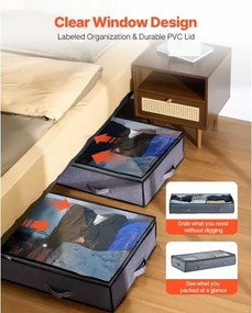 VEVOR Under Bed Storage 90L Stackable Shoe Organization Box with Clear Lid 2Pack