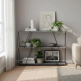 Βοηθητικό τραπέζι-ραφιέρα Tars γκρι-μαύρο 120x30x90εκ 120x30x90 εκ.