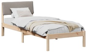 vidaXL Σκελετός Κρεβατιού Καφέ και ταμπά 75 x 190 cm Μασίφ ξύλο πεύκου