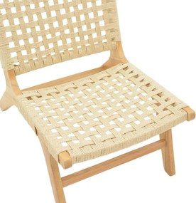 Πολυθρόνα Polisin σχοινί-rubberwood σε φυσική απόχρωση 55x80x77εκ 55x80x77 εκ.