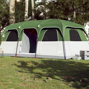 vidaXL Σκηνή Οικογενειακή 10 Ατόμων Αδιάβροχη Πράσινη