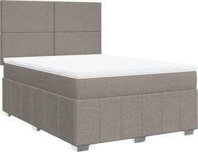 vidaXL Κρεβάτι Boxspring με Στρώμα Taupe 160x200 εκ. Υφασμάτινο