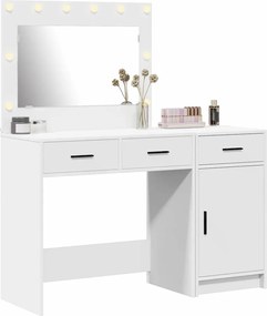 vidaXL Τραπέζι περιποίησης με συρτάρι 2 pcs Λευκό Επεξεργασμένο ξύλο