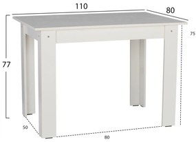 ΤΡΑΠΕΖΙ ΚΟΥΖΙΝΑΣ 110x80x77Υεκ. ΛΕΥΚΟ HM2428.03 (1 Τεμμάχια)