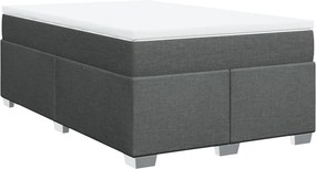 vidaXL Κρεβάτι Boxspring με Στρώμα Σκούρο Γκρι 120x200 εκ. Υφασμάτινο