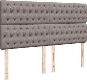 vidaXL Κρεβάτι Boxspring με Στρώμα Taupe 180x200 εκ. Υφασμάτινο